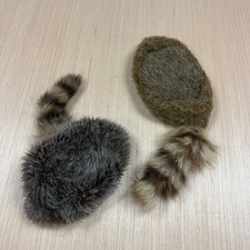 Vintage Davey Crockett Racoon Coon Tail Fur Hat Bloom Brothers Made In USA