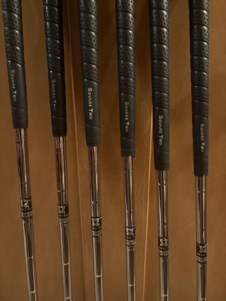 Square Two Mens Irons Set (4-9) Stiff Steel Shafts ~39” to ~36.5” - Image 4 of 4