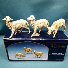 Fontanini 3 White Sheep 7.5" Heirloom Nativity Collection #52899 w/Box/Card 2006