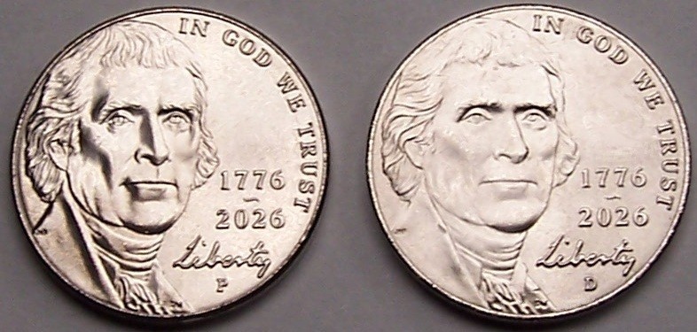 Jefferson Nickel 2026-P/D pair - Brilliant Uncirculated