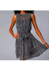 Simply Vera By Vera Wang Black White Tiered Sleeveless Dress. Sz M. NEW!!