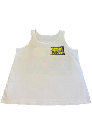 Vtg 80s Hibiscus Inc Hawaii Surf Team Tank Top Neon Puff Print 