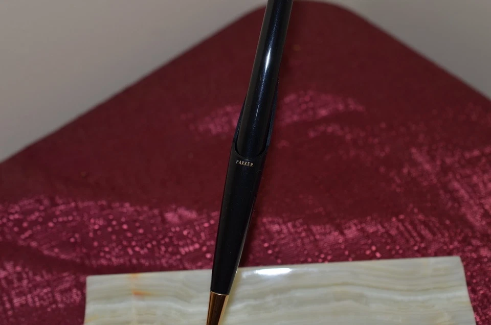Juego de escritorio pluma estilográfica antigua vintage Parker mármol blanco oro 51 Foto 4 de 4