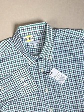 NWT Peter Millar Crown Lite Plaid Long Sleeve Button Up Shirt XL White/Blue/Gree