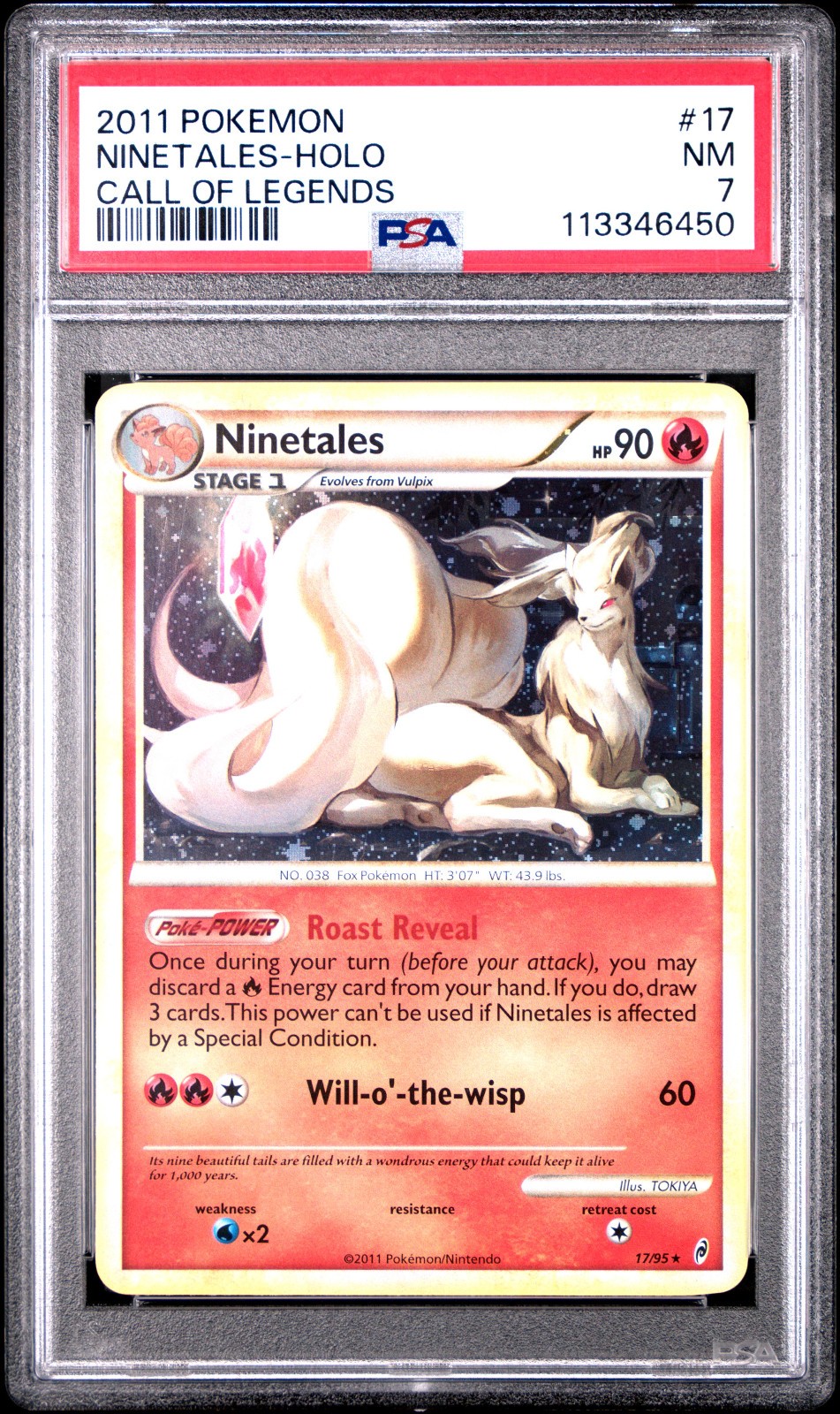 2011 POKEMON CALL OF LEGENDS NINETALES #17 HOLO PSA 7 NM #113346450