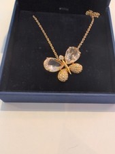 Swarovski Champagne Aliza Butterfly Yellow Gold Plated Necklace Pendant