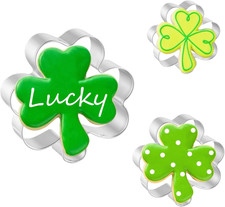 Shamrock Cookie Cutter Set - 3 Piece 2.5'', 3'', 4'' for St. Patrick's Day