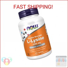 NOW Foods Supplements, L-Lysine Hydrochloride 1,000 mg, Double Strength, Amino