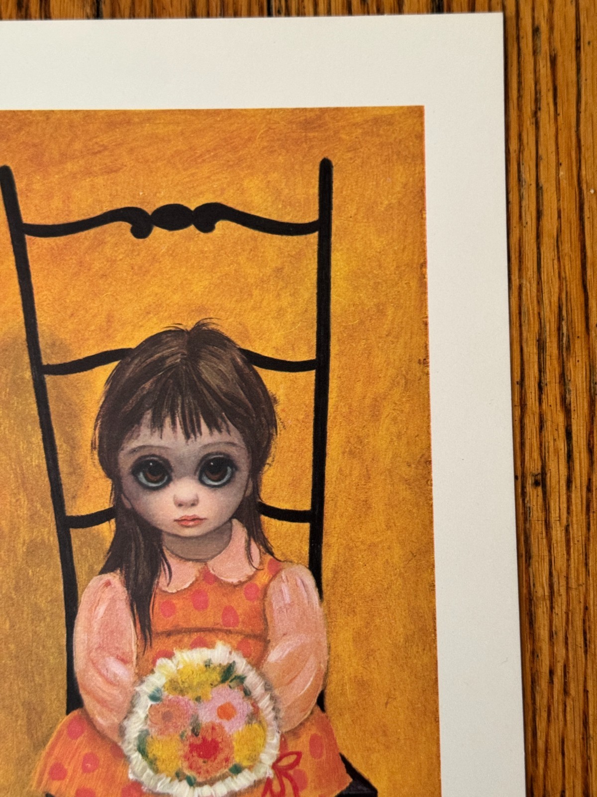 Vintage NOS Margaret Keane Lithograph Art Print “Waiting For Grandma” Big Eyes