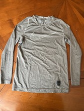 NIKE PRO Kids Long Sleeve DRI-FIT Gray Shirt Top Polyester Spandex Blend