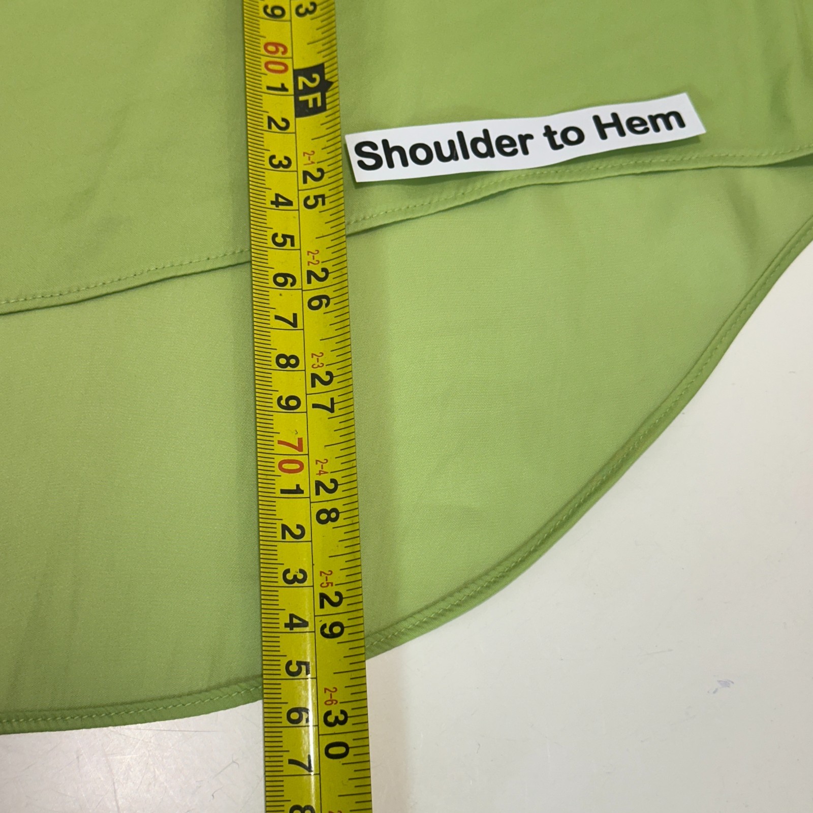 Country Road Top Women AU 12 Green V Neck Hi Lo Hem Puff Sleeve Polyester Casual image 5