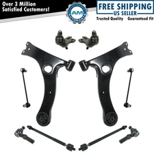 10 Piece Suspension Kit Lower Control Arms & Ball Joints Sway Bar Links Tie Rods