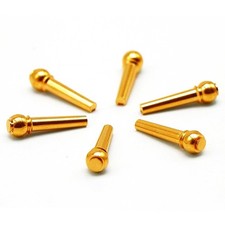 6 Pack Guitar Strings Fixed Brass Pins Bridge Replacement Parts For Folk Guitar