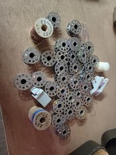 Lot Of 30 Metal Bobbins 10 Hole Thread