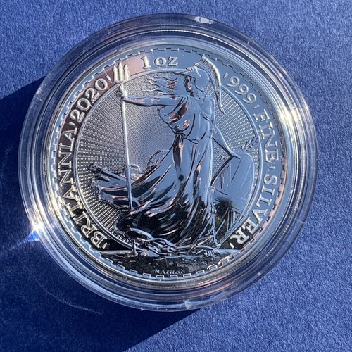 2020 1oz SILVER BRITANNIA COIN- BULLION STRIKE .999 Fine Silver- UK ROYAL MINT - Picture 2 of 4