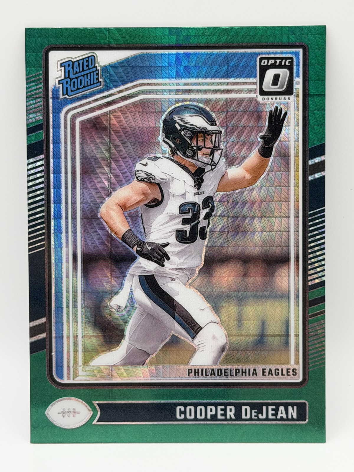 2024 Panini Donruss Optic - Rated Rookie Cooper DeJean #221 Green Hyper Prizm