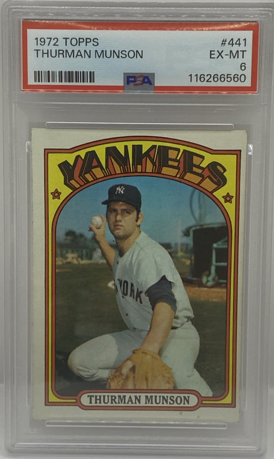 1972 Topps Thurman Munson #441 PSA 6 EX-MT Graded Yankees