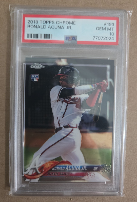2018 Topps Chrome Ronald Acuna Jr. Rookie Card PSA 10 #193 Atlanta Braves
