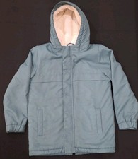 Cat  Jack Girls Teal Faux Fur Lined and Hooded Winter Jacket Size M