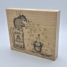 Glitter Hearts 1998  Stampa Rosa House Mouse Rubber Stamping #87 Mice Crafting