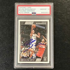 2016-17 NBA Hoops #88 Bojan Bogdanovic Signed Card AUTO 10 PSA Slabbed Nets