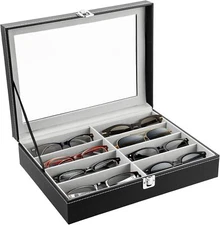 8 Slots Sunglasses Organizer Multiple Eyeglasses Display Case for Men Women