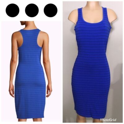 THREE DOTS pinstriped racerback tank dress. Medium NWOT