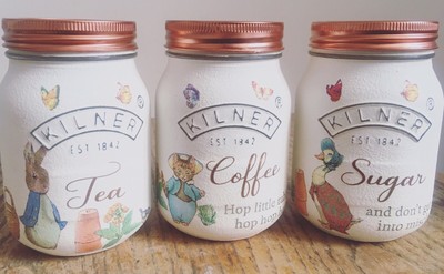 kilner tea coffee sugar jars copper