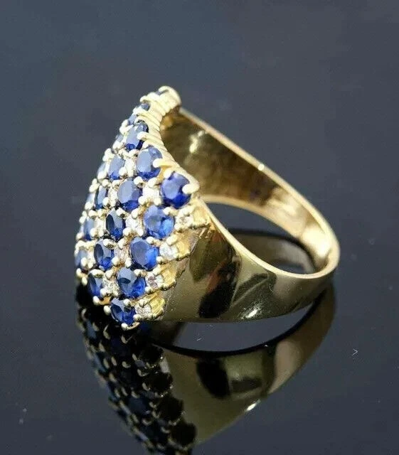 2.00 Ct Round Cut Lab Created Simulated Diamond Cluster Men's Ring Yellow plated - Image 3 of 4