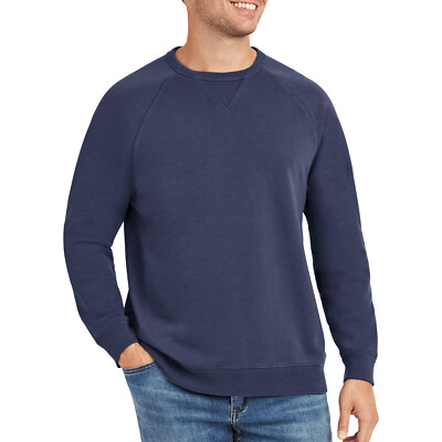 Member's Mark Men's Long Sleeve French Terry Crewneck Sweatshirt Blue Size Small