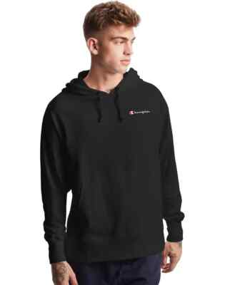 #ad #ad Champion Men’s Midweight Jersey Hoodie Pullover Sweatshirt Long Sleeve Logo S 2X $21.99