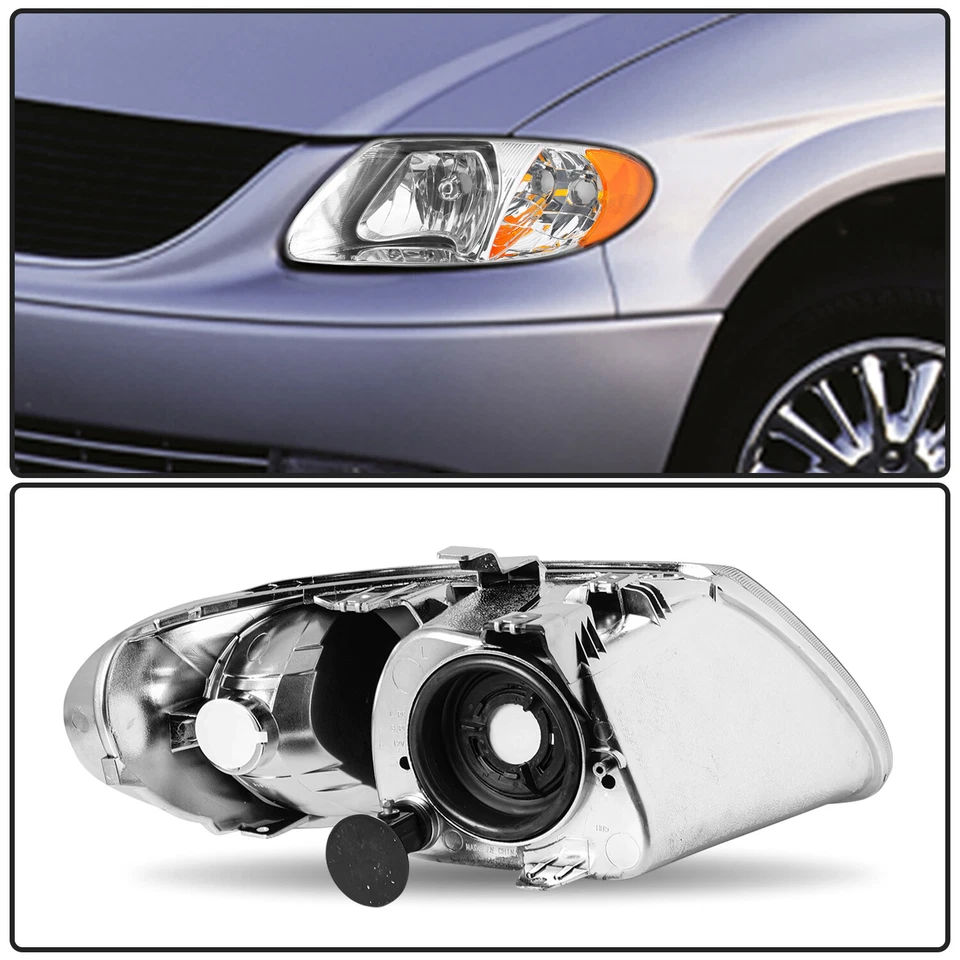 Faros cromados para Dodge Caravan Chrysler Town & Country 2001-2007 Foto 3 de 4