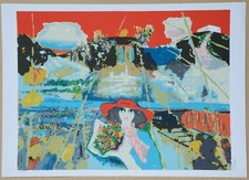 BORSATO Renato Figura con fiori litografia cm. 50x70