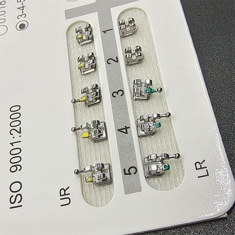 50 Packungen Dental Kieferorthopädische OC Metall Brackets Ständer MIM Mini Roth MBT 018 022 345