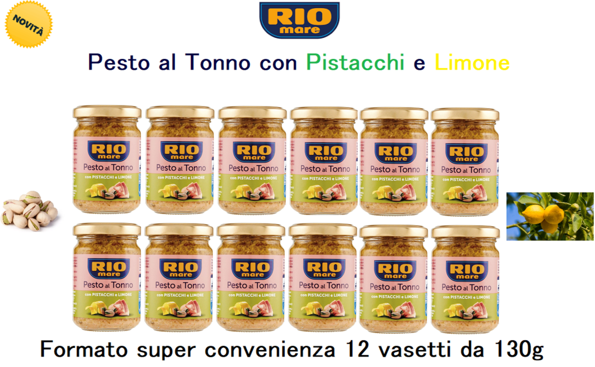 PESTO AL TONNO RIO MARE CON PISTACCHI E LIMONE PESTO RIO MARE PISTACCHIO 12x130g