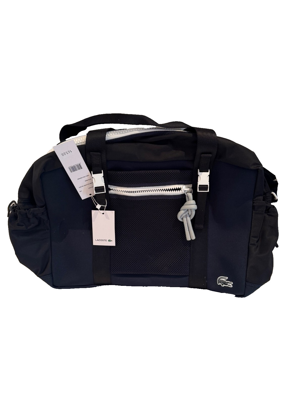 Borsa sportiva da donna Lacoste in 100% poliammide blu/bianco NP: 165,00 €