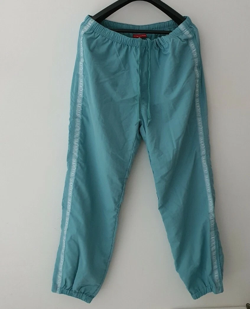 SS18 Supreme Tonal Taping nylon track pant size L large pale green