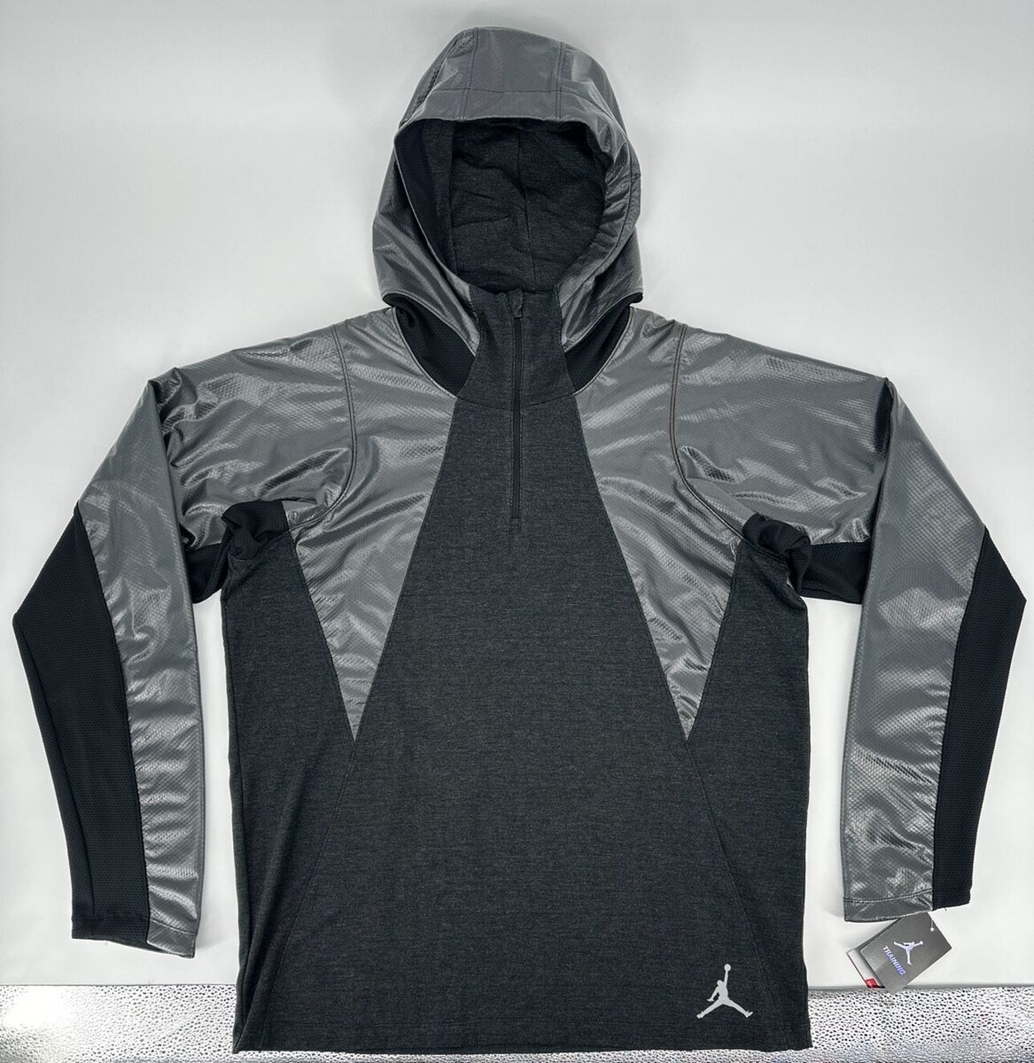 Nike Air Jordan Jacket Men's XL Fitted Shield 1/4 Zip Hoodie Nike Air Jordan Jacket Men's XL Fitted Shield 1/4 Zip Hoodie