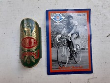 Stemma logo patacchino in metallo per bici epoca "Cicli MARCOLI TURBIGO"