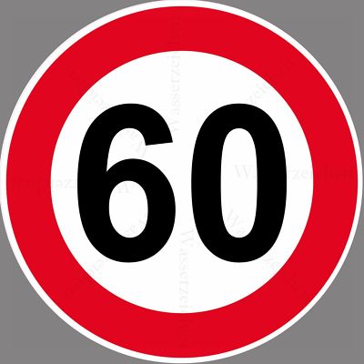 Autoaufkleber 60 kmh Maximal Geschwindigkeit Lkw Bus Lz kmh -60 514 Sticker-12cm