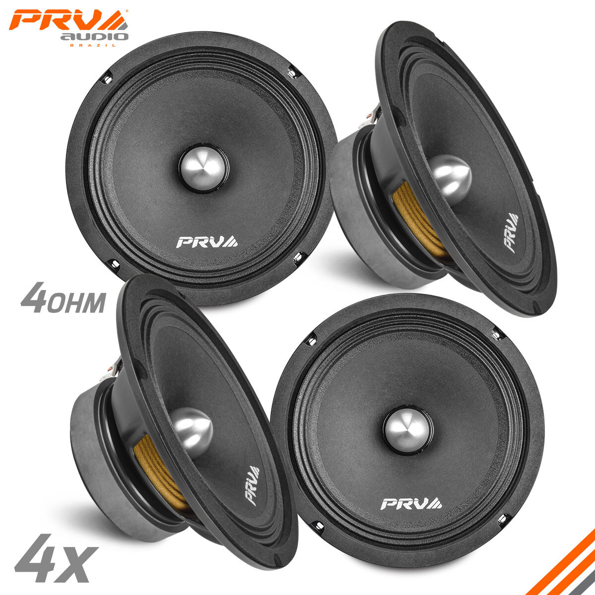 4x PRV Audio 8MR500-4 BULLET Car Audio 8