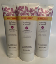 3 Burt's Bees Refining Cleanser Renewal 6 oz. each New  Sealed