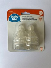 Baby Life Classic Bottle Nipples - Silicone, 6 pack