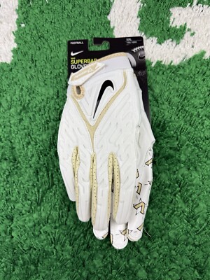 Nike Superbad 6.0 Football Gloves Vanderbilt White Gold Men size XXL FN5598-102