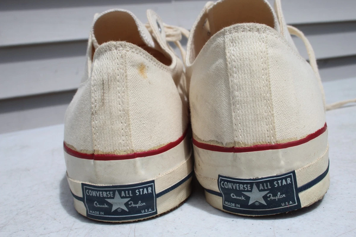 VTG Converse Chuck White Beige Low Top 1970s Mens 16 USA | eBay