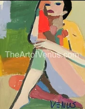 Original Painting Figurative Fine ART PRINT Abstract Giclee Expressive Woman