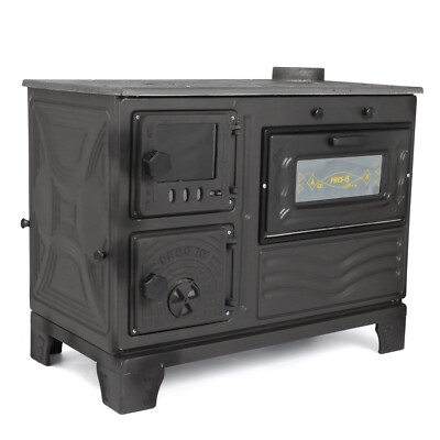 Enameled Cast Iron Wood Burning Stove With Oven, Cooker Stove, Cook Stove