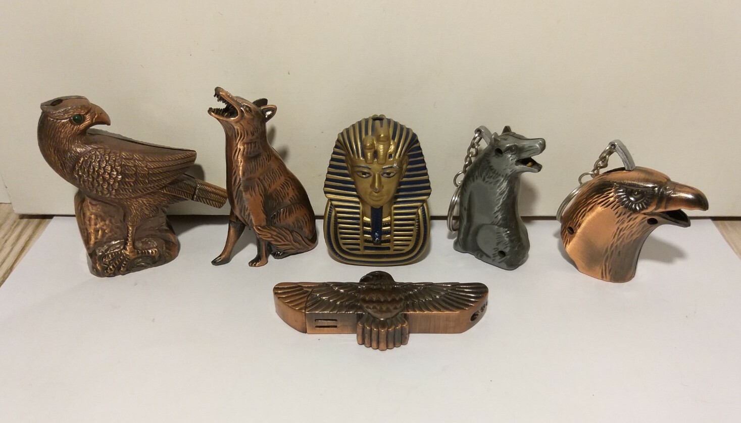 6 GAS LIGHTERS EGYPT/WOLF/EAGLEACCENDINOBRIQUETFEUERZEUGENCENDEDOR