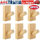 6Pcs Wood Wall Hooks Self-Adhesive Wooden Coat Hooks Hat Hanger Towel Rack Hooks