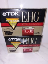 TDK 2 Pack E-HG TC-30 VHS-C Extra High Grade Camcorder Blank Tapes Sealed